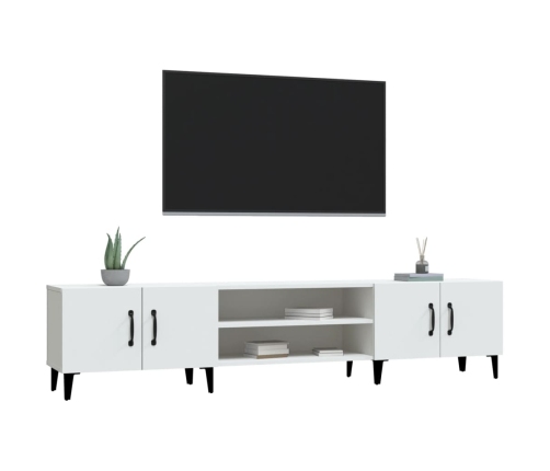 vidaXL Mueble para TV madera contrachapada blanco 180x31,5x40 cm