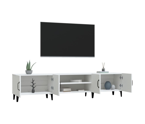 vidaXL Mueble para TV madera contrachapada blanco 180x31,5x40 cm