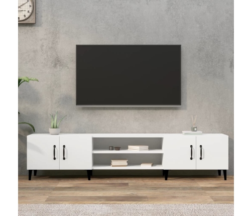 vidaXL Mueble para TV madera contrachapada blanco 180x31,5x40 cm