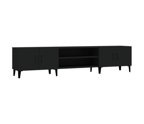 Mueble de TV madera contrachapada negro 180x31,5x40 cm