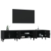 Mueble de TV madera contrachapada negro 180x31,5x40 cm