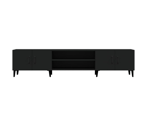 Mueble de TV madera contrachapada negro 180x31,5x40 cm