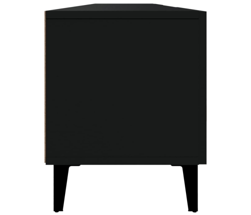 Mueble de TV madera contrachapada negro 180x31,5x40 cm