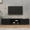 Mueble de TV madera contrachapada negro 180x31,5x40 cm