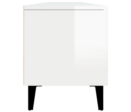 Mueble de TV madera contrachapada blanco brillo 180x31,5x40 cm