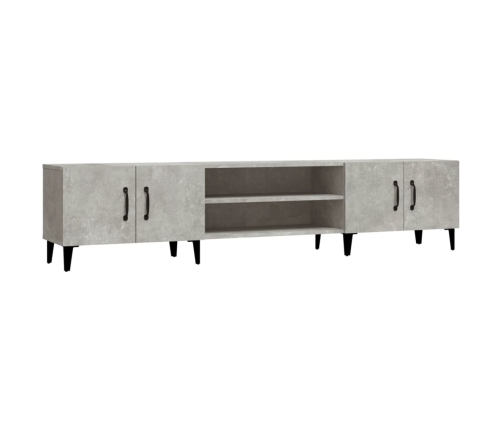 Mueble de TV madera contrachapada gris hormigón 180x31,5x40 cm