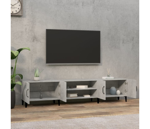 Mueble de TV madera contrachapada gris hormigón 180x31,5x40 cm