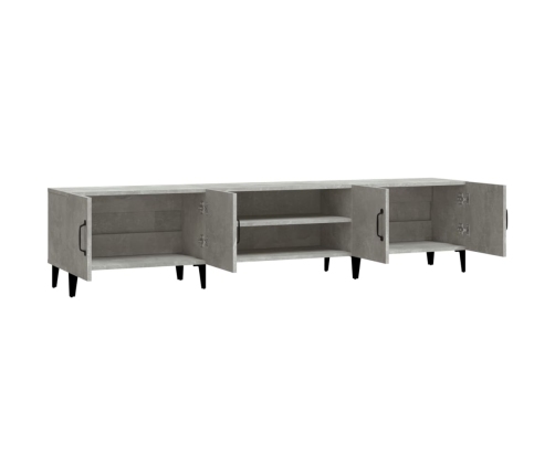 Mueble de TV madera contrachapada gris hormigón 180x31,5x40 cm