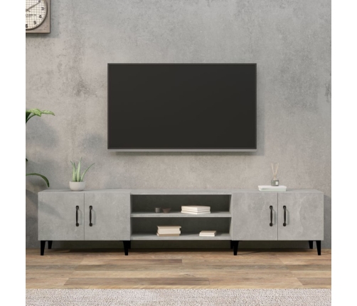 Mueble de TV madera contrachapada gris hormigón 180x31,5x40 cm