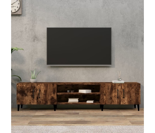 Mueble para TV madera contrachapada roble ahumado 180x31,5x40cm