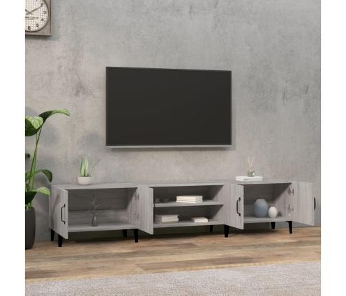 Mueble para TV madera contrachapada gris Sonoma 180x31,5x40 cm