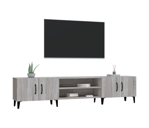 vidaXL Mueble para TV madera contrachapada gris Sonoma 180x31,5x40 cm