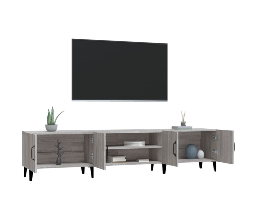 Mueble para TV madera contrachapada gris Sonoma 180x31,5x40 cm