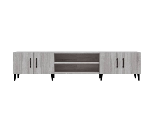 vidaXL Mueble para TV madera contrachapada gris Sonoma 180x31,5x40 cm