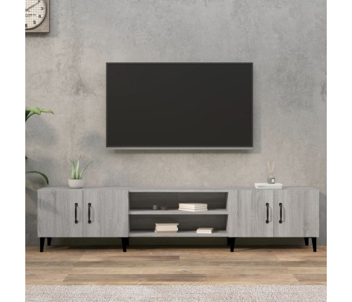 vidaXL Mueble para TV madera contrachapada gris Sonoma 180x31,5x40 cm