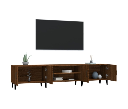 Mueble para TV madera contrachapada marrón roble 180x31,5x40 cm