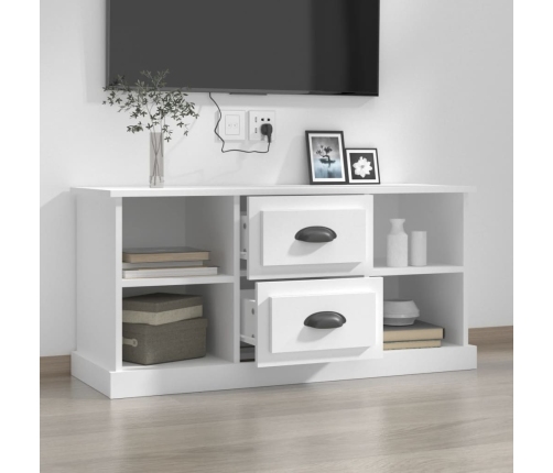 vidaXL Mueble para TV madera contrachapada blanco 99,5x35,5x48 cm