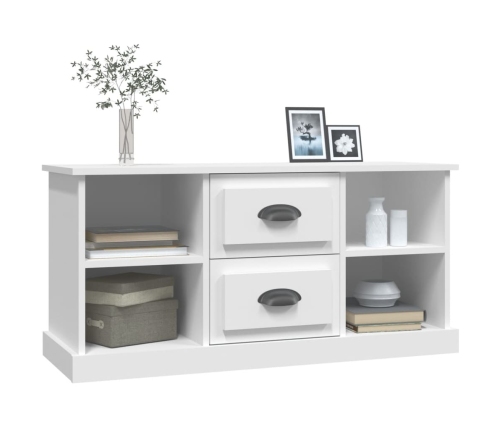 vidaXL Mueble para TV madera contrachapada blanco 99,5x35,5x48 cm