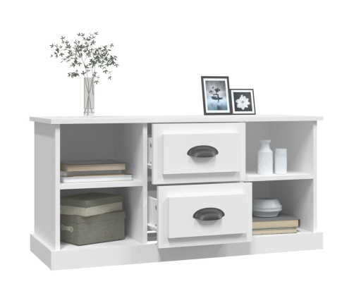 vidaXL Mueble para TV madera contrachapada blanco 99,5x35,5x48 cm