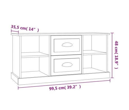 vidaXL Mueble para TV madera contrachapada blanco 99,5x35,5x48 cm