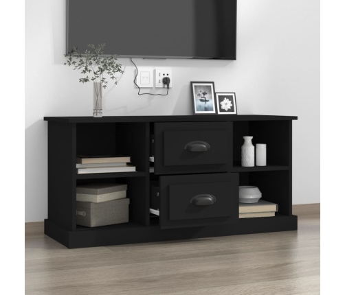 vidaXL Mueble para TV madera contrachapada negro 99,5x35,5x48 cm