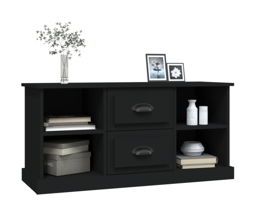 vidaXL Mueble para TV madera contrachapada negro 99,5x35,5x48 cm