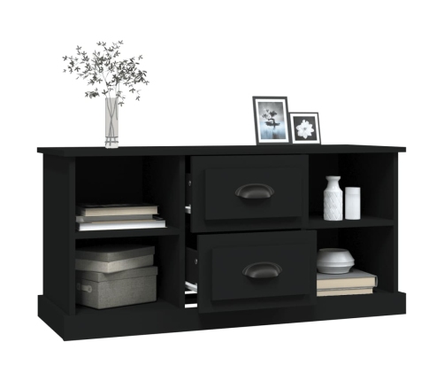 vidaXL Mueble para TV madera contrachapada negro 99,5x35,5x48 cm