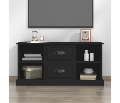 vidaXL Mueble para TV madera contrachapada negro 99,5x35,5x48 cm