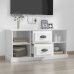 Mueble de TV madera contrachapada blanco brillo 99,5x35,5x48 cm