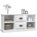 Mueble de TV madera contrachapada blanco brillo 99,5x35,5x48 cm