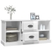 Mueble de TV madera contrachapada blanco brillo 99,5x35,5x48 cm