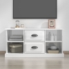 Mueble de TV madera contrachapada blanco brillo 99,5x35,5x48 cm