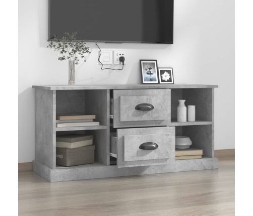 Mueble de TV madera contrachapada gris hormigón 99,5x35,5x48 cm