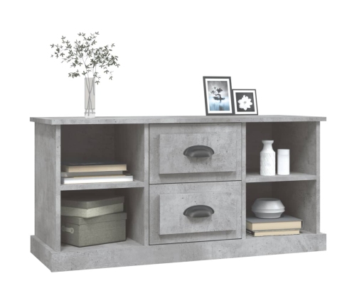 Mueble de TV madera contrachapada gris hormigón 99,5x35,5x48 cm