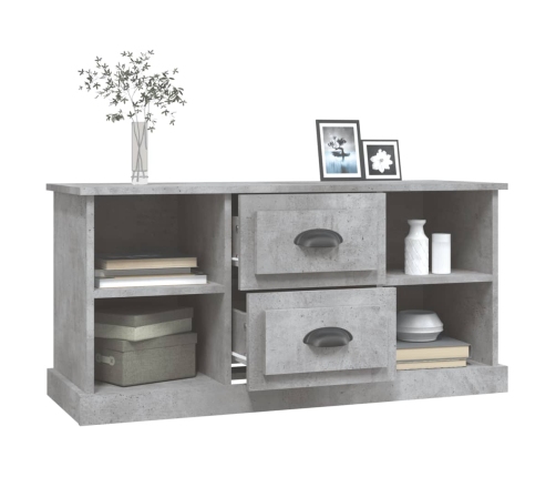 Mueble de TV madera contrachapada gris hormigón 99,5x35,5x48 cm