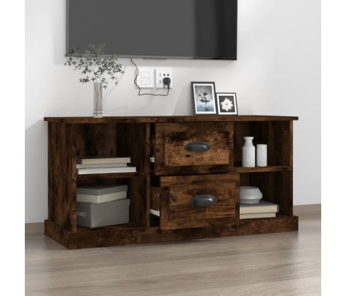 Mueble de TV madera contrachapada roble ahumado 99,5x35,5x48 cm