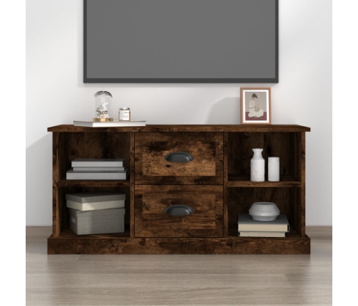 Mueble de TV madera contrachapada roble ahumado 99,5x35,5x48 cm