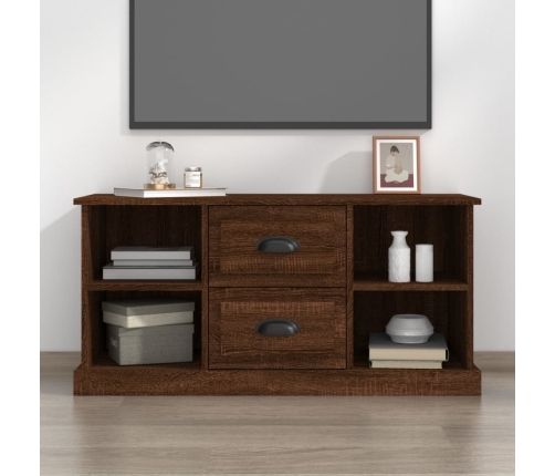 vidaXL Mueble de TV madera contrachapada marrón roble 99,5x35,5x48 cm