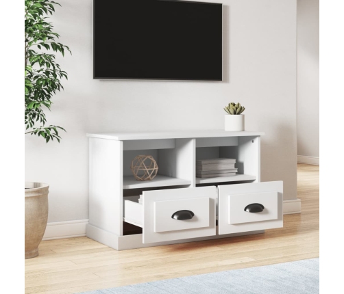 Mueble de TV madera contrachapada blanco 80x35x50 cm