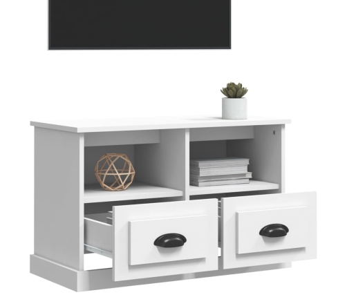 Mueble de TV madera contrachapada blanco 80x35x50 cm