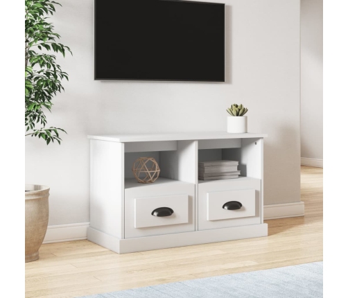 Mueble de TV madera contrachapada blanco 80x35x50 cm