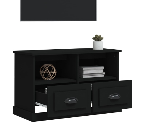 Mueble para TV madera contrachapada negro 80x35x50 cm