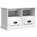 Mueble de TV madera contrachapada blanco brillo 80x35x50 cm