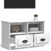 Mueble de TV madera contrachapada blanco brillo 80x35x50 cm