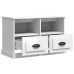 Mueble de TV madera contrachapada blanco brillo 80x35x50 cm