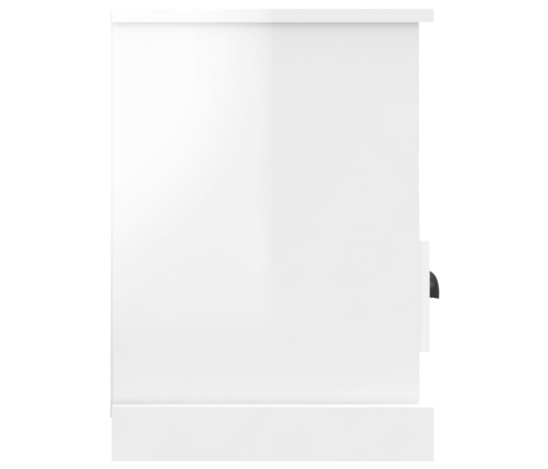 Mueble de TV madera contrachapada blanco brillo 80x35x50 cm