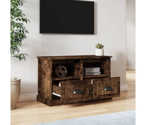 Mueble para TV madera contrachapada roble ahumado 80x35x50 cm