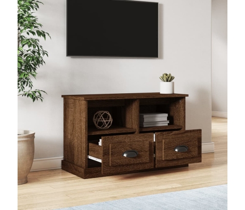 vidaXL Mueble para TV madera contrachapada marrón roble 80x35x50 cm