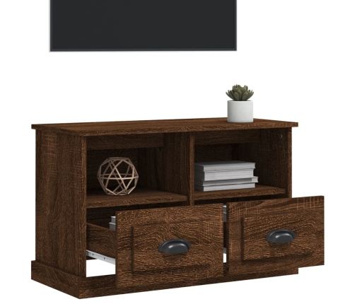 vidaXL Mueble para TV madera contrachapada marrón roble 80x35x50 cm