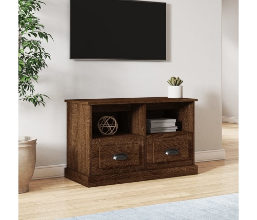 vidaXL Mueble para TV madera contrachapada marrón roble 80x35x50 cm